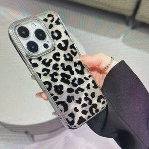 Leopard Print Phone Case - Black and White